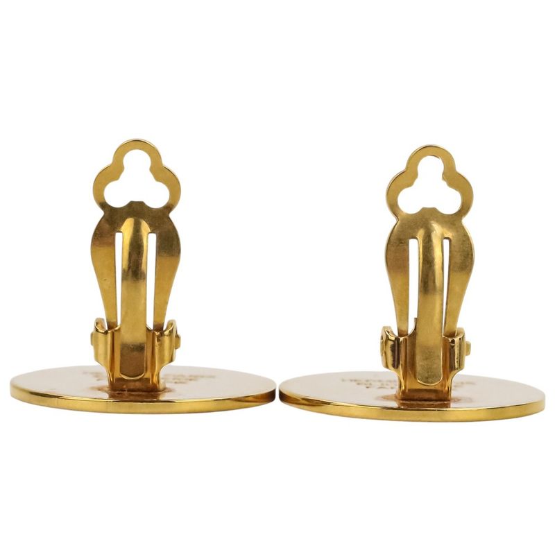 Hermes GP Serie Round Earring Gold Color Ladies Used