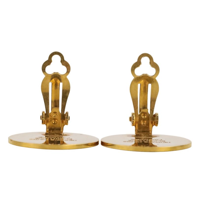 Hermes GP Serie Round Earring Gold Color Ladies Used