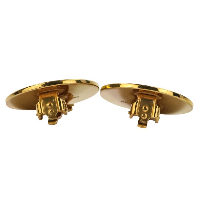Hermes GP Serie Round Earring Gold Color Ladies Used
