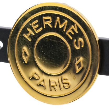 Hermes GP Serie Round Earring Gold Color Ladies Used