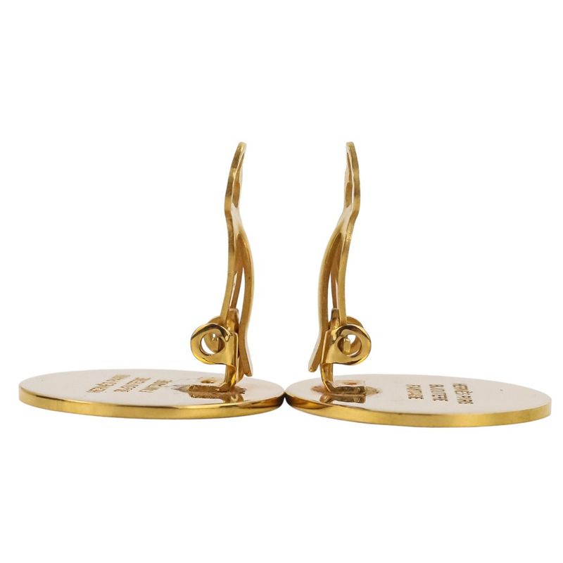 Hermes GP Serie Round Earring Gold Color Ladies Used