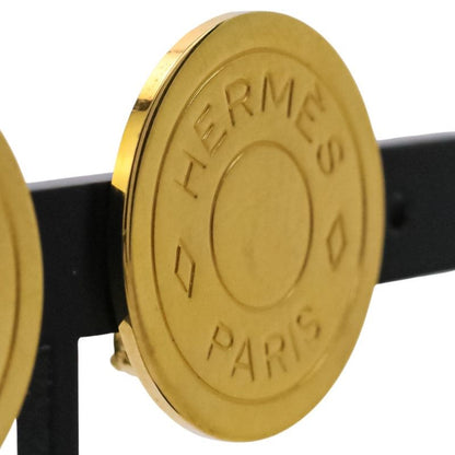 Hermes GP Serie Round Earring Gold Color Ladies Used