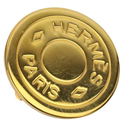 Hermes GP Serie Round Earring Gold Color Ladies Used