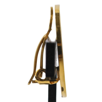 Hermes GP Serie Round Earring Gold Color Ladies Used