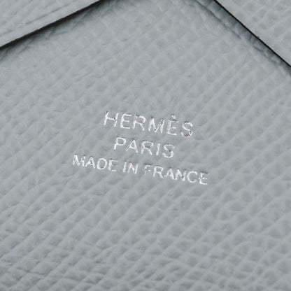 Hermes Calvi Duo Vaux Epson Leather Compact Wallet Gripin Tan Gray Marked K