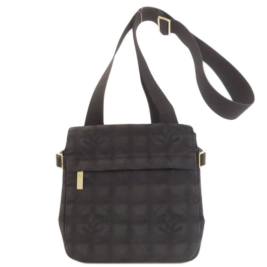 Chanel New Travel Line Gold Hardware Shoulder Bag Nylon Jacquard Women