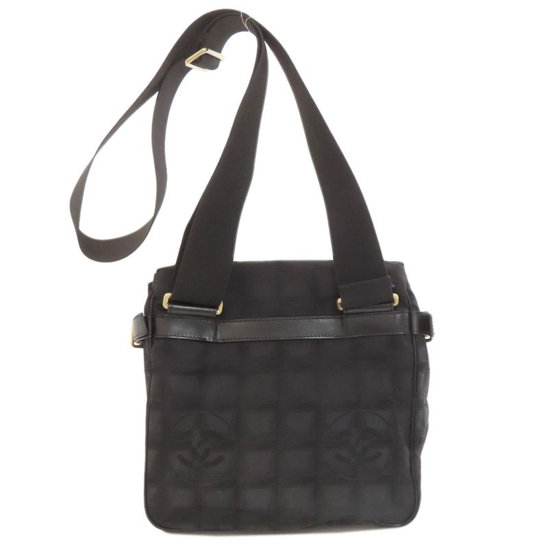 Chanel New Travel Line Gold Hardware Shoulder Bag Nylon Jacquard Women