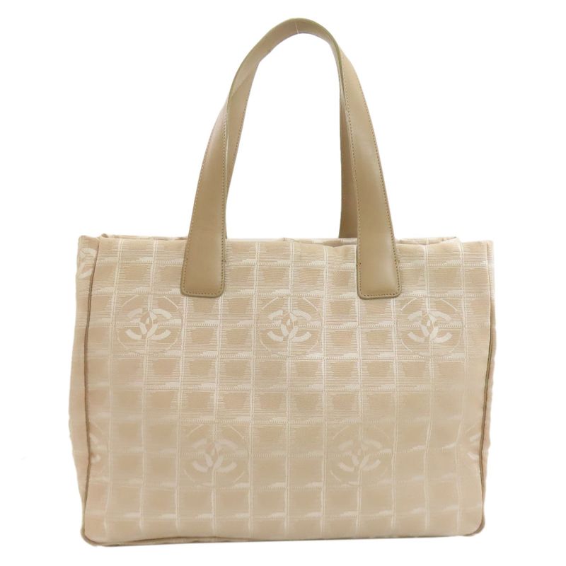 Chanel New Travel Line Silver Hardware Handbag Nylon Jacquard Women