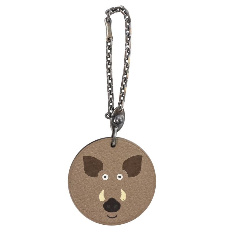 Hermes 2007 Chinese Zodiac Sign of the Year Wild Boar Leather Bag Charm Key