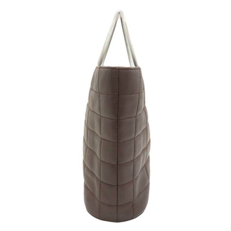 Chanel Choco Bar Silver Hardware Handbag Calf Women