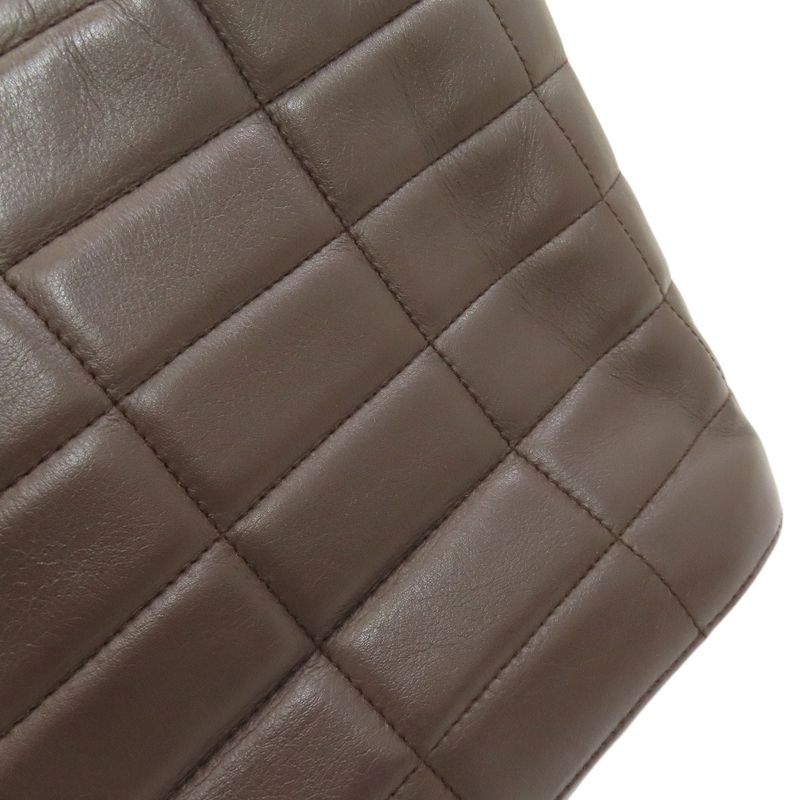 Chanel Choco Bar Silver Hardware Handbag Calf Women