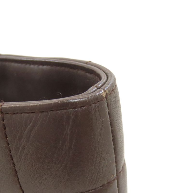 Chanel Choco Bar Silver Hardware Handbag Calf Women