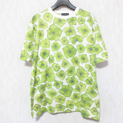 Gucci Flower Print Crew Neck Short Sleeve T-Shirt Cut and Sewn S Green Men's