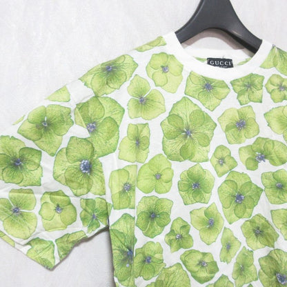 Gucci Flower Print Crew Neck Short Sleeve T-Shirt Cut and Sewn S Green Men's