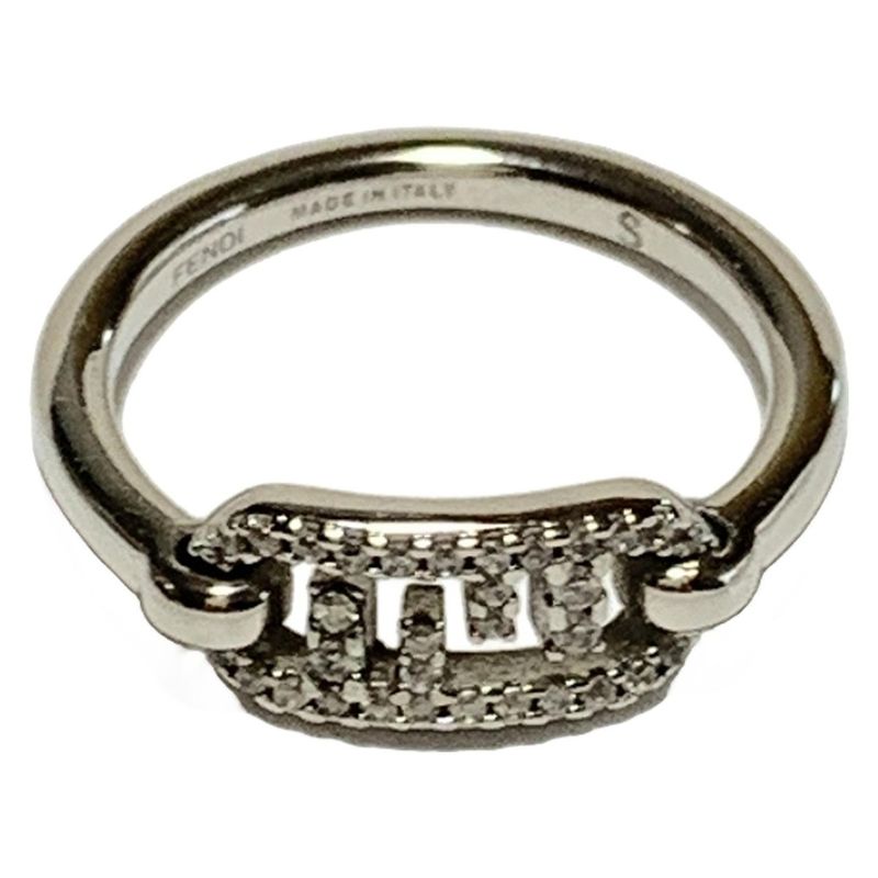 Fendi Ring S - Silver And Clear Orlock Size: S