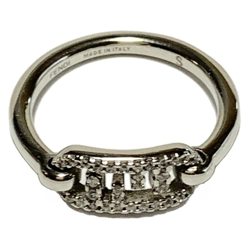 Fendi Ring S - Silver And Clear Orlock Size: S