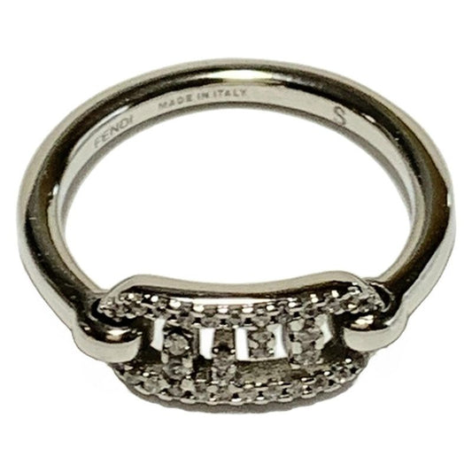 Fendi Ring S - Silver And Clear Orlock Size: S