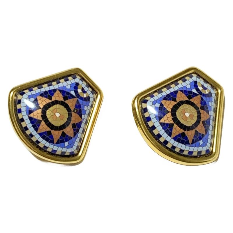 Hermes Earrings - Gold X Navy X Multi