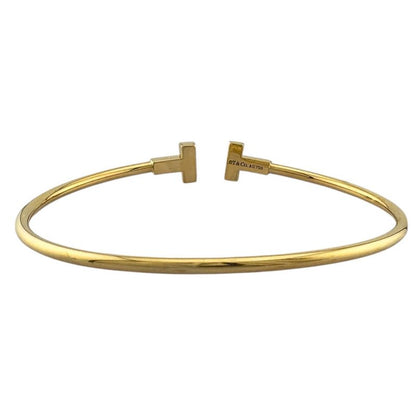 Tiffany & Co T Narrow Wire Bangle 18k Gold 18k Yellow Gold Ladies Tiffany & Co
