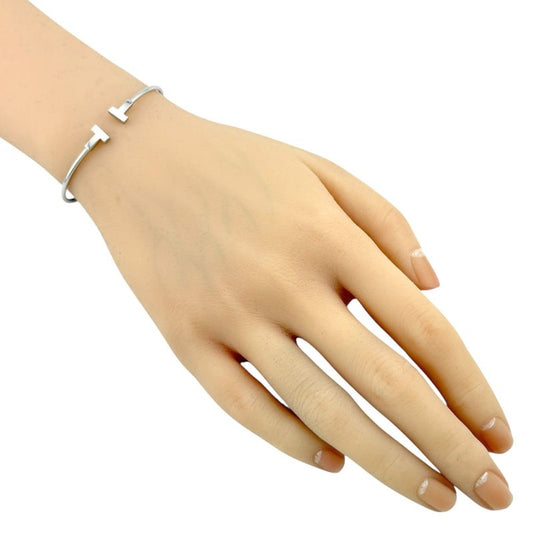 Tiffany & Co T Narrow Wire Bangle 18k Gold 18kwhite Gold Ladies Tiffany & Co