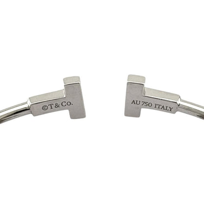 Tiffany & Co T Narrow Wire Bangle 18k Gold 18kwhite Gold Ladies Tiffany & Co