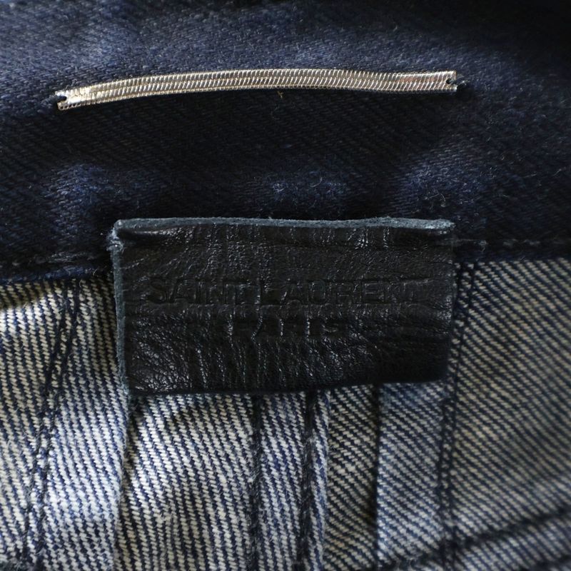 Saint Laurent Paris Button Fly Coated Denim Pants Indigo 315391