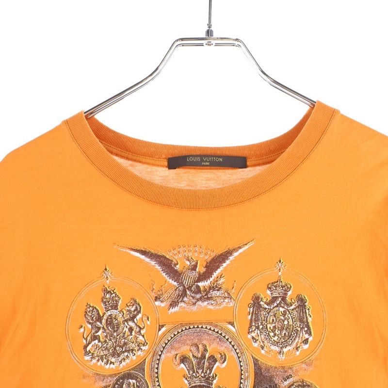 Louis Vuitton 13AW Short-sleeved T-shirt With Front Design Orange Rm132m