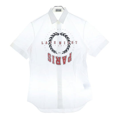 DIOR 18SS Latenight Front Logo Short Sleeve Shirt White 733c515i2480