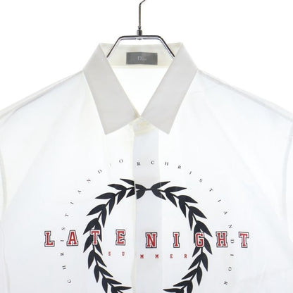DIOR 18SS Latenight Front Logo Short Sleeve Shirt White 733c515i2480