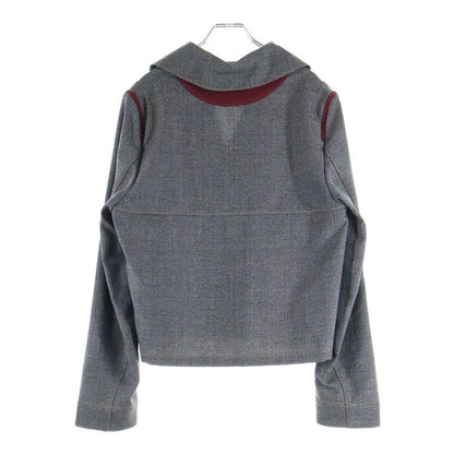 Prada 16AW Race UP Side Zip Shirt Sgn297 S162 Ribbon Sailor Jacket Gray