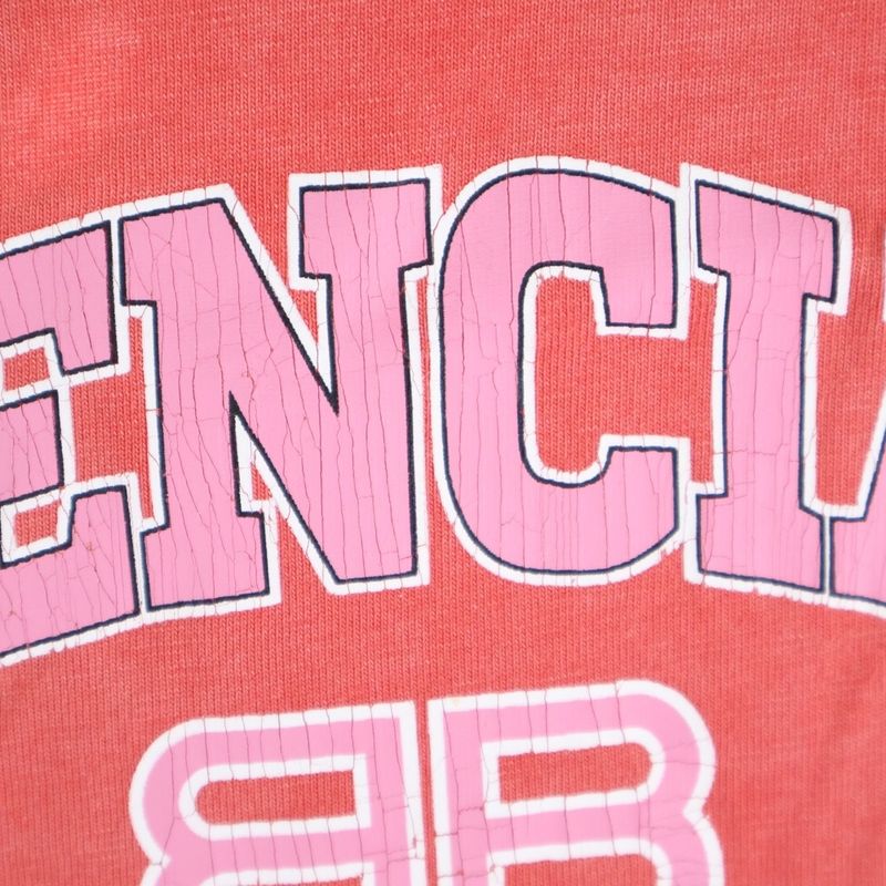 Balenciaga 22SS Destroyed Logo Print Short-sleeved T-shirt Cut And Sewn Red