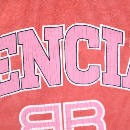 Balenciaga 22SS Destroyed Logo Print Short-sleeved T-shirt Cut And Sewn Red