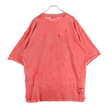 Balenciaga 22SS Destroyed Logo Print Short-sleeved T-shirt Cut And Sewn Red