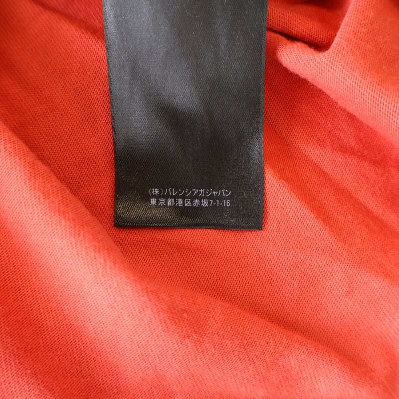 Balenciaga 22SS Destroyed Logo Print Short-sleeved T-shirt Cut And Sewn Red