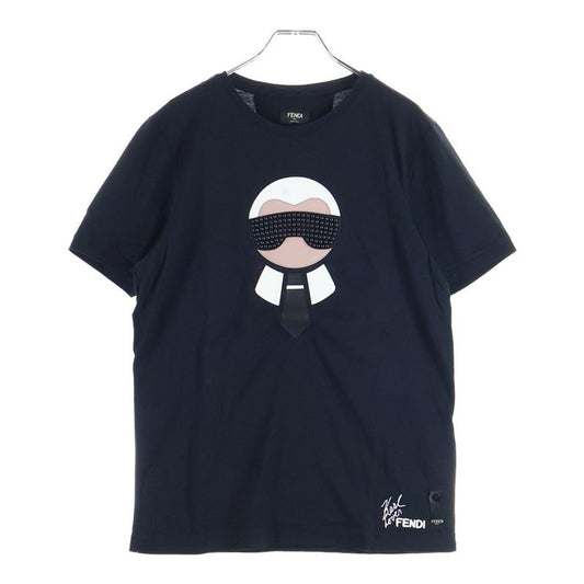 Fendi Stone Embellished Monster T-shirt Short Sleeve T-shirt Cut And Sewn Black
