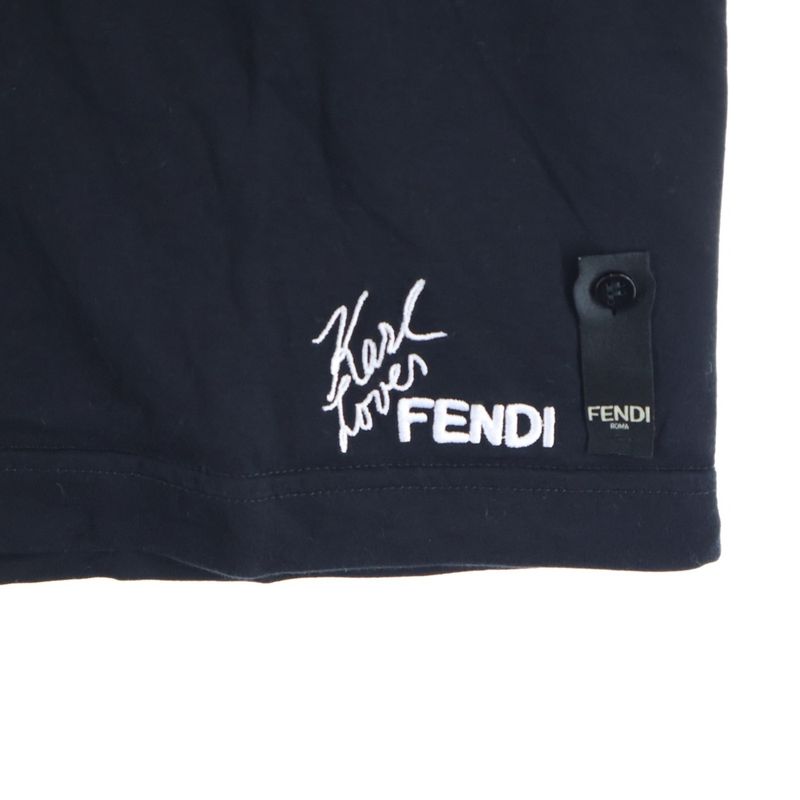 Fendi Stone Embellished Monster T-shirt Short Sleeve T-shirt Cut And Sewn Black