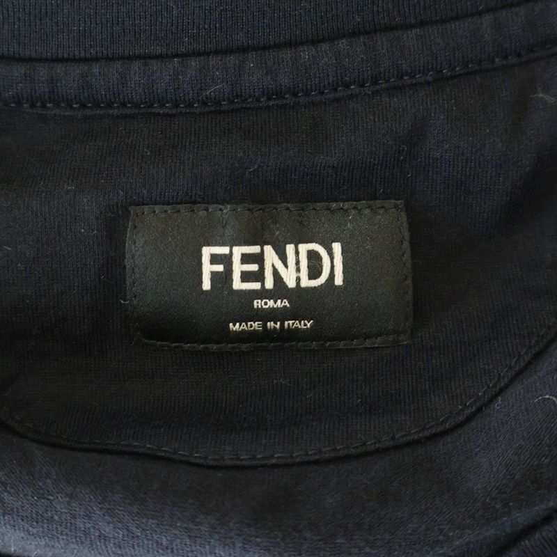 Fendi Stone Embellished Monster T-shirt Short Sleeve T-shirt Cut And Sewn Black