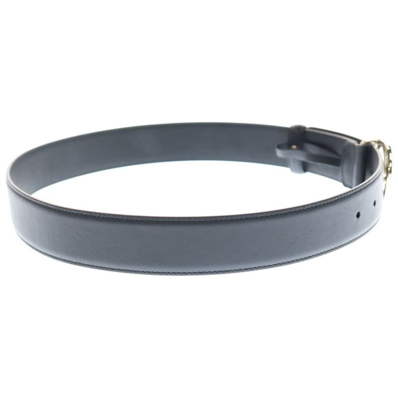 Gucci GG Interlocking Leather Belt Black 370543