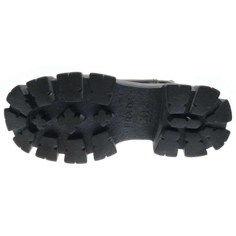 Prada Monolith Brushed Leather Chelsea Side Gore Boots Black 2te174