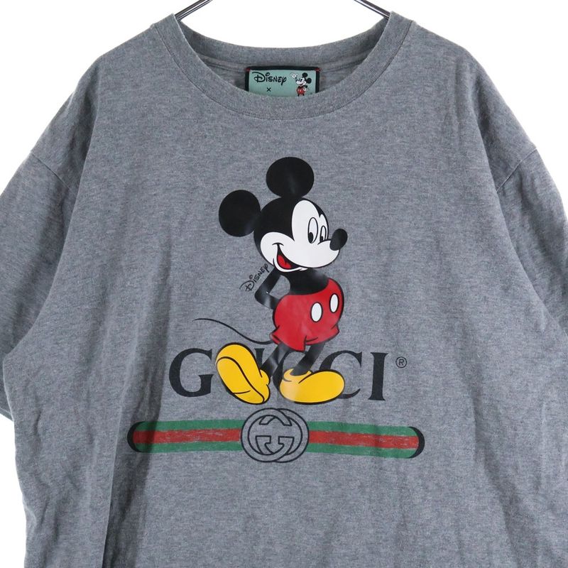 Gucci X Disney Oversized Front Logo Print Crew Neck Short Sleeve T-shirt Cut