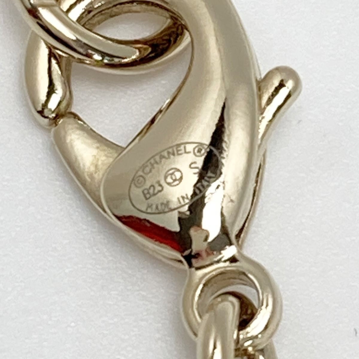 Chanel Cocomark Flower Necklace B23s Gold GP Rhinestone Fake Pearl