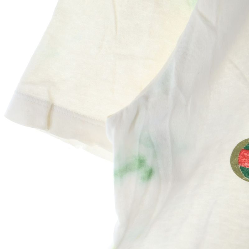 Gucci Tie Dye Front Logo T-shirt Cut And Sewn White