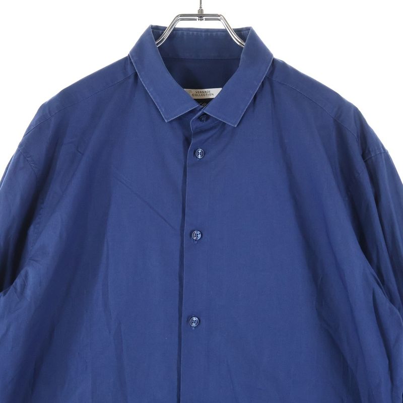 Versace 0-pocket Long Sleeve Cotton Shirt Blue