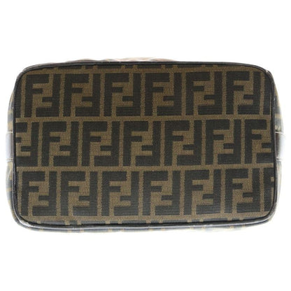 Fendi FF Zucca Pattern Leather Switched Canvas Vanity Bag Handbag Gdhardware