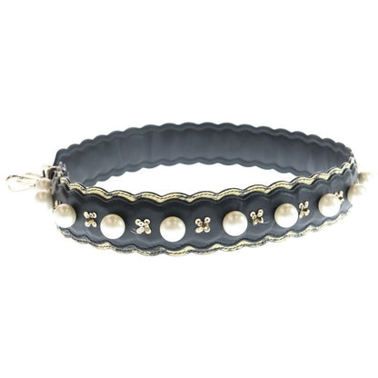 Fendi Shoulder Strap With Faux Pearls Black