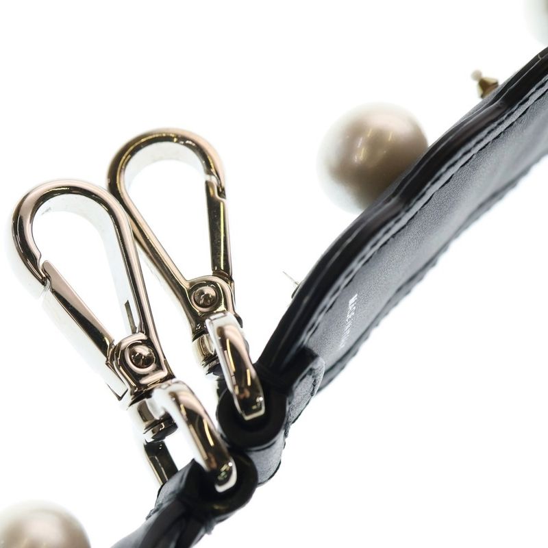 Fendi Shoulder Strap With Faux Pearls Black