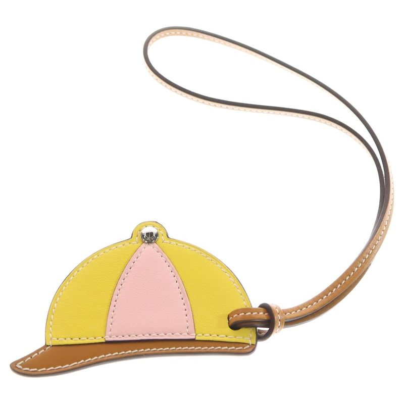 Hermes Paddock Bombay Bag Charm Brown×yellow×pink Leather