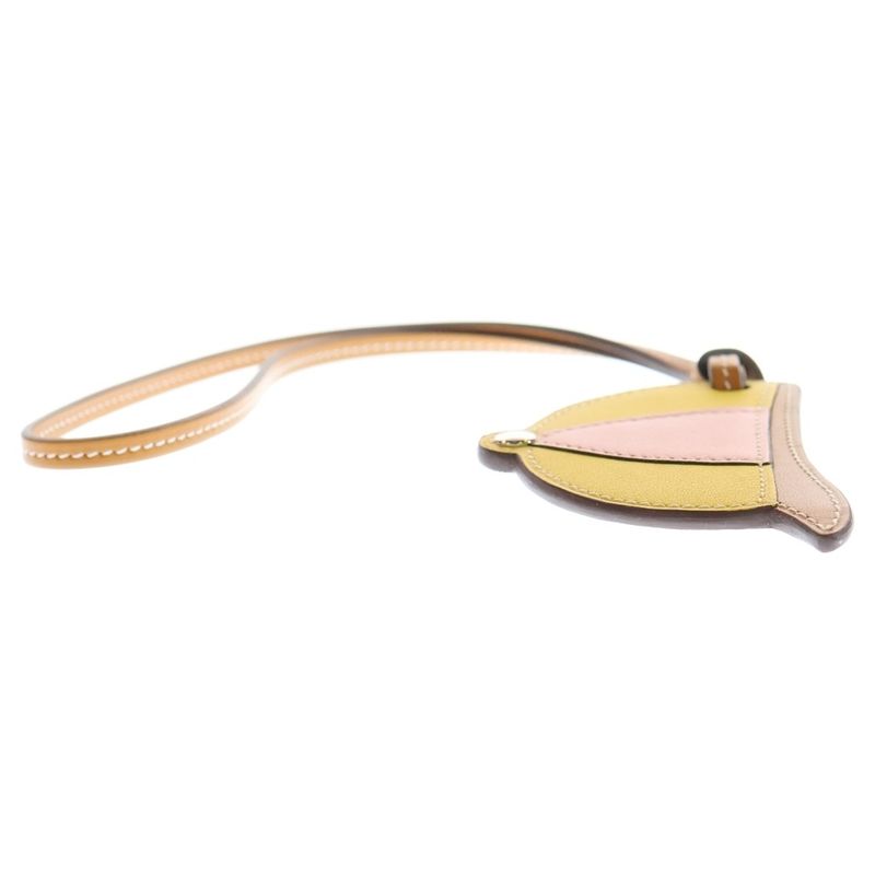 Hermes Paddock Bombay Bag Charm Brown×yellow×pink Leather