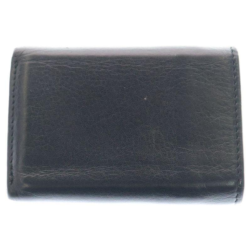 Balenciaga Paper Mini Wallet Trifold Coin Case Black Leather 391446