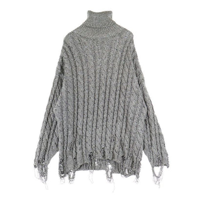 Balenciaga LAME Destroyed Turtleneck KNIT Lame Destroyed Turtleneck Knit